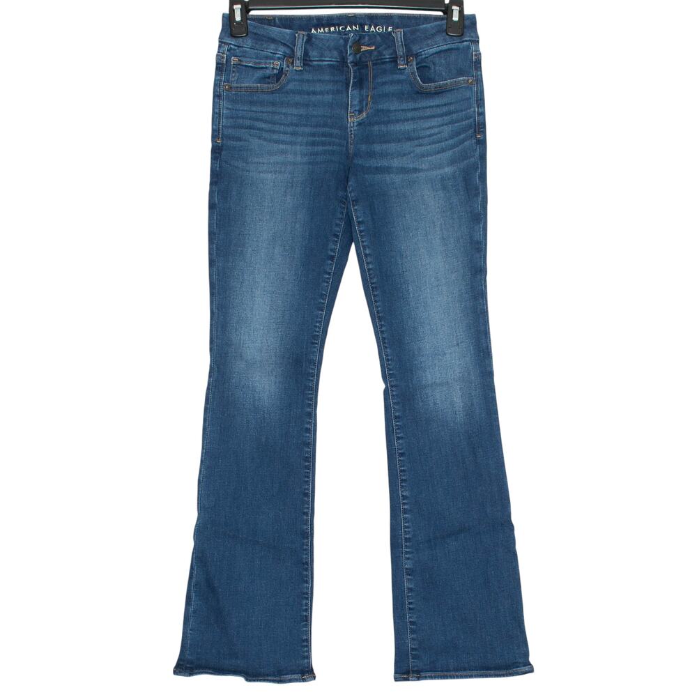 American Eagle Jeans Curvy Kick Boot Cut Next Level Stretch Casual Basics Blue 4